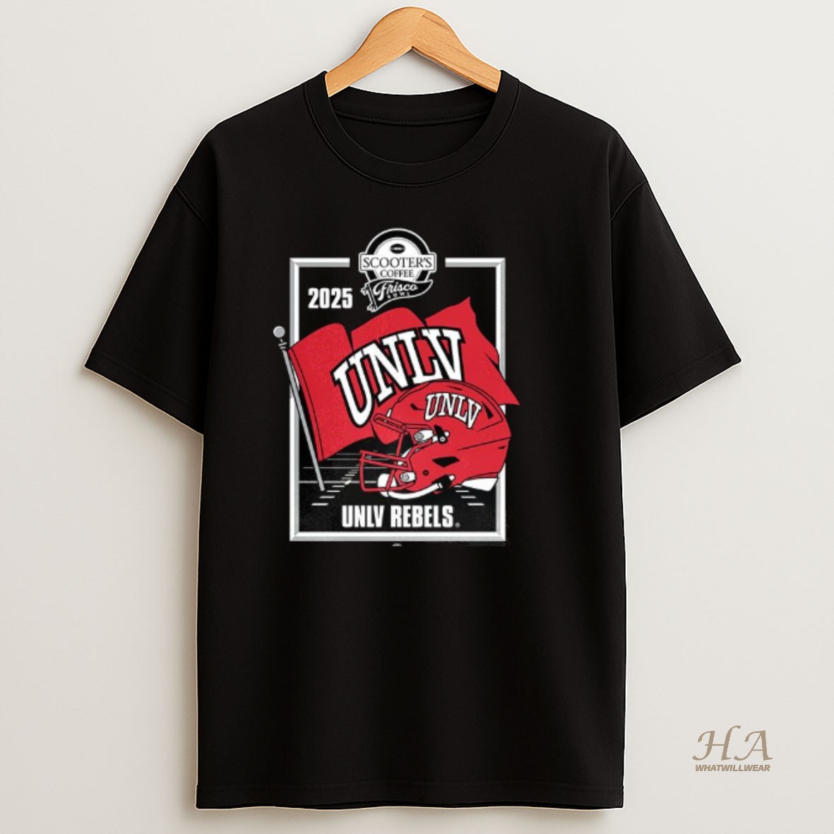 Official Unlv Rebels 2025 Scooters Coffee Frisco Bowl 2025 Helmet T Shirt