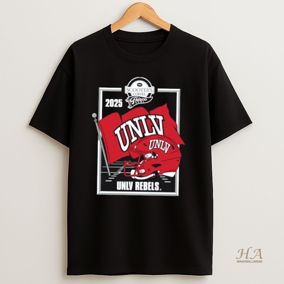 Official Unlv Rebels 2025 Scooters Coffee Frisco Bowl Helmet Shirt