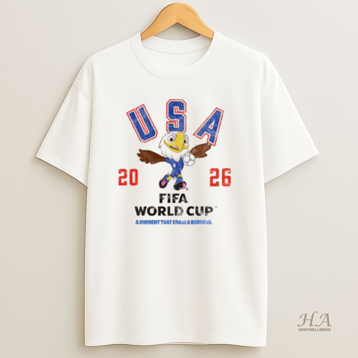 Official Usa 2026 Fifa World Cup A Moment That Erases Borders Mascot T Shirt