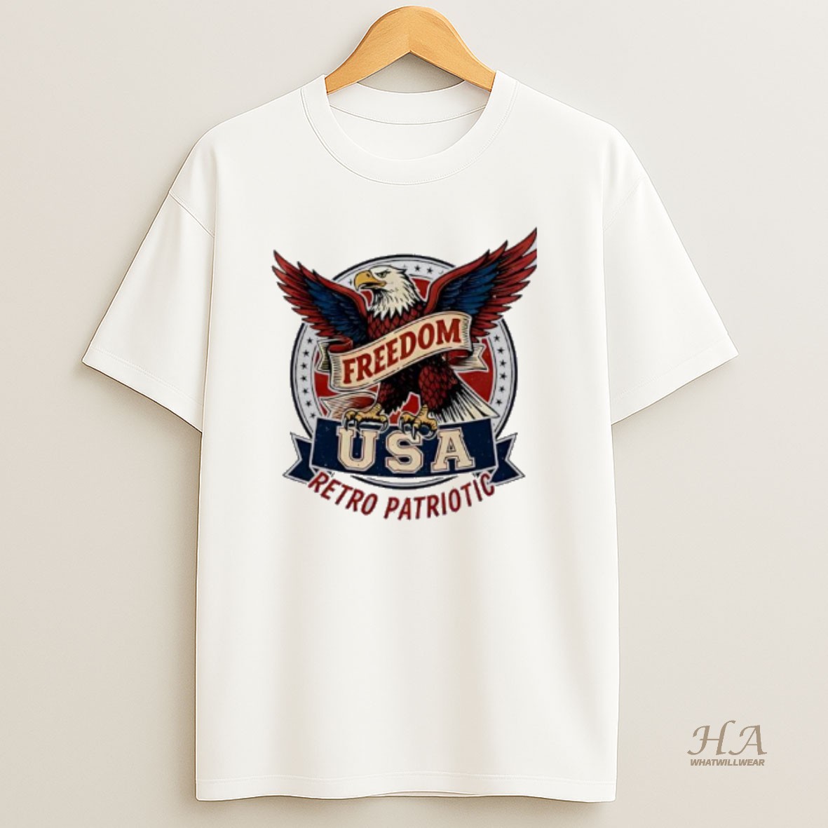 Official Usa Eagle Freedom Retro Patriotic T Shirt