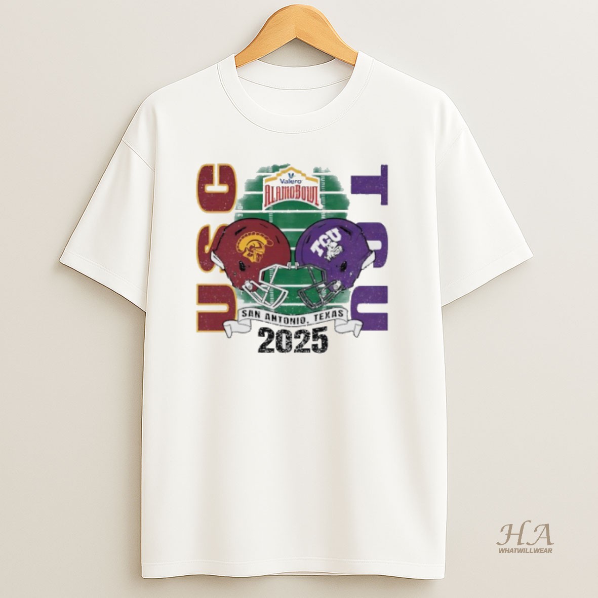 Official Usc Trojans Vs Tcu Alamo Bowl Bound 2025 Helmets Shirt