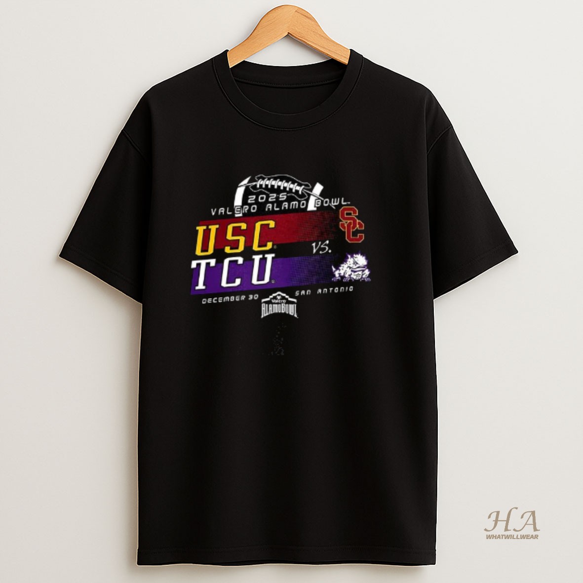 Official Usc Vs Horned Frogs Football 2025 Valero Alamo Bowl Bound T Shirt