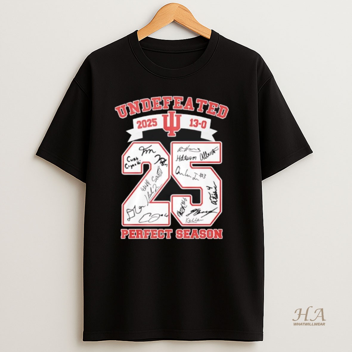 Official Undefeated 2025 Indiana University Hoosiers Perfect Season Signatures T Shirt