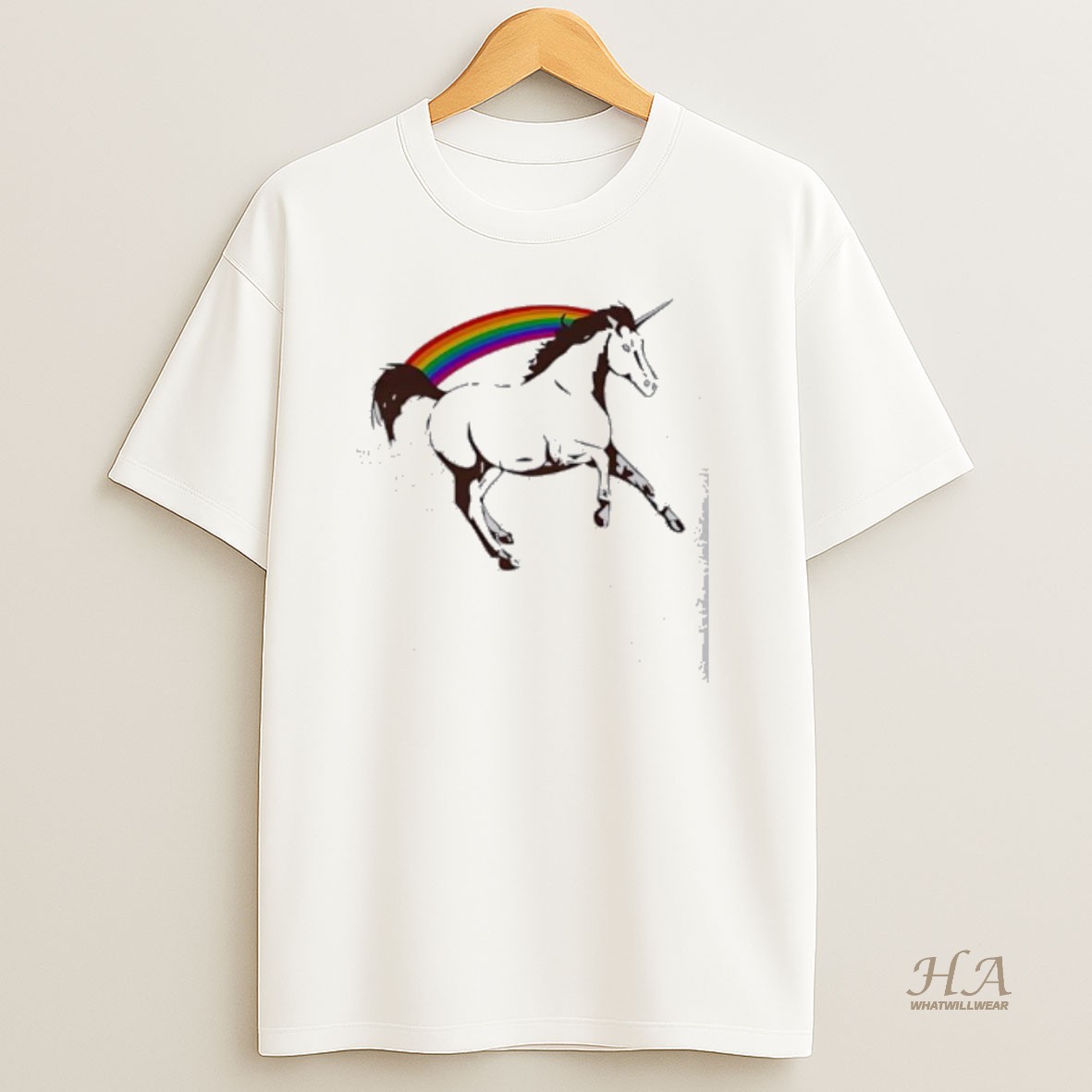 Official Unicorn With Rainbow T Shirt