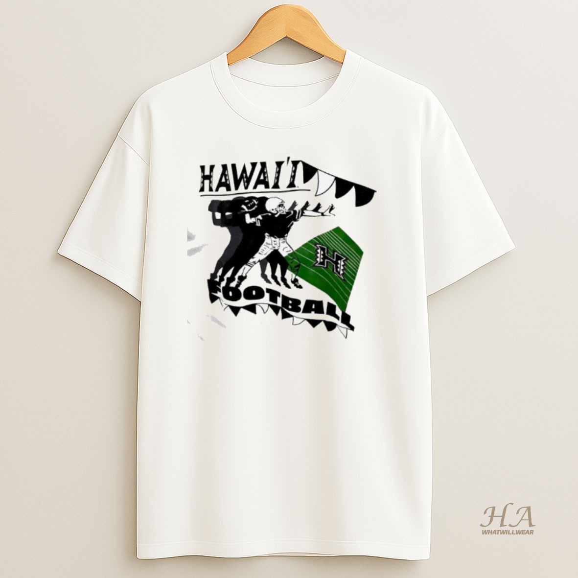 Official University Of Hawaii Rainbow Warriors Football Vintage T Shirt