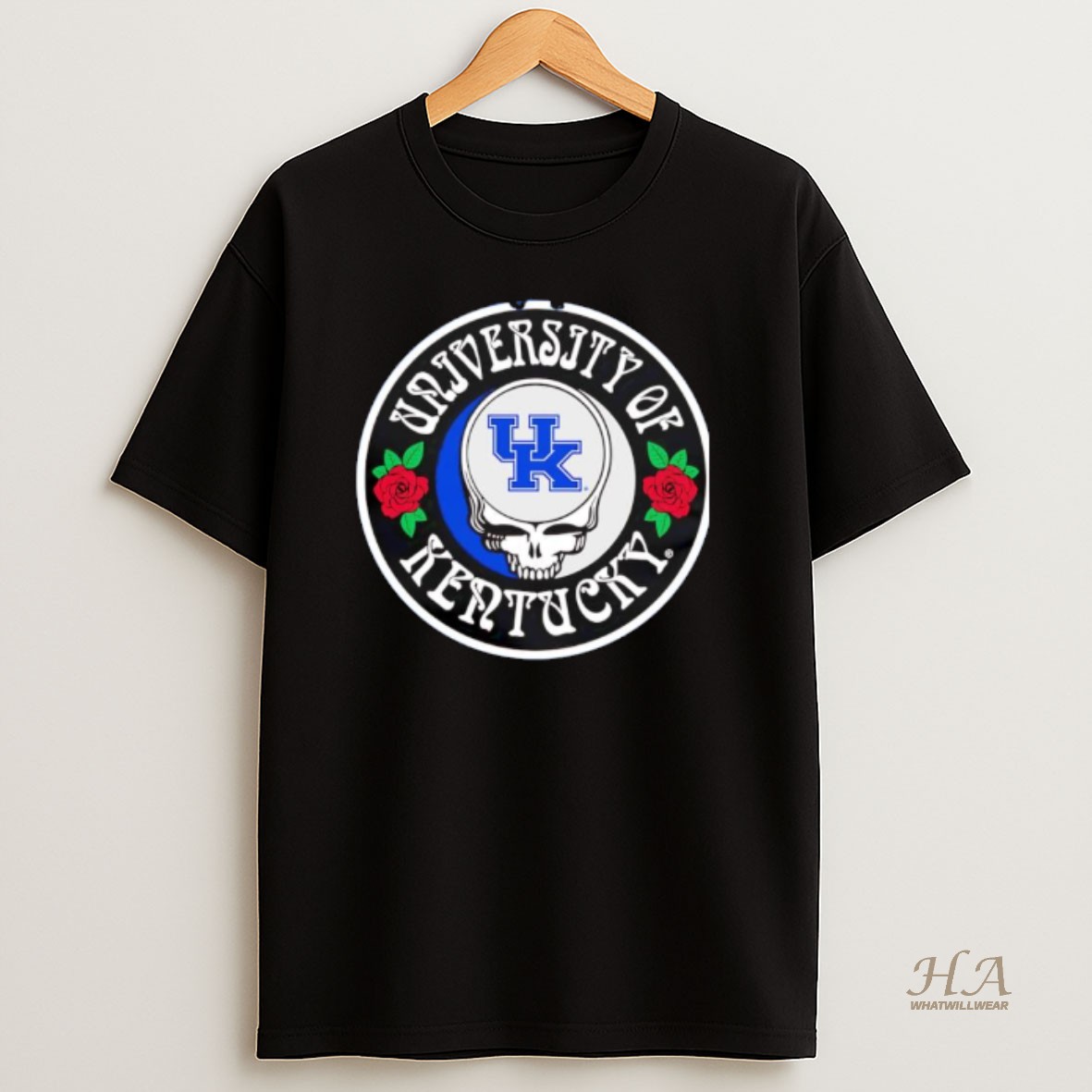 Official University Of Kentucky Wildcats Sugar Skull Grateful Dead Logo T Shirt