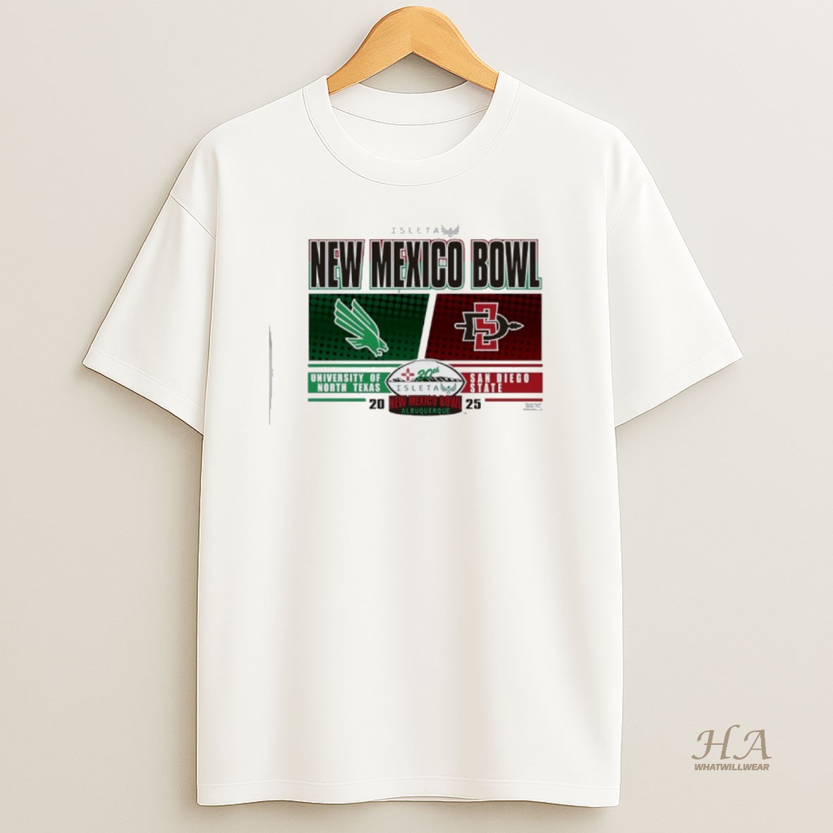 Official University Of North Texas Vs San Diego State 2025 New Mexico Bowl T Shirt