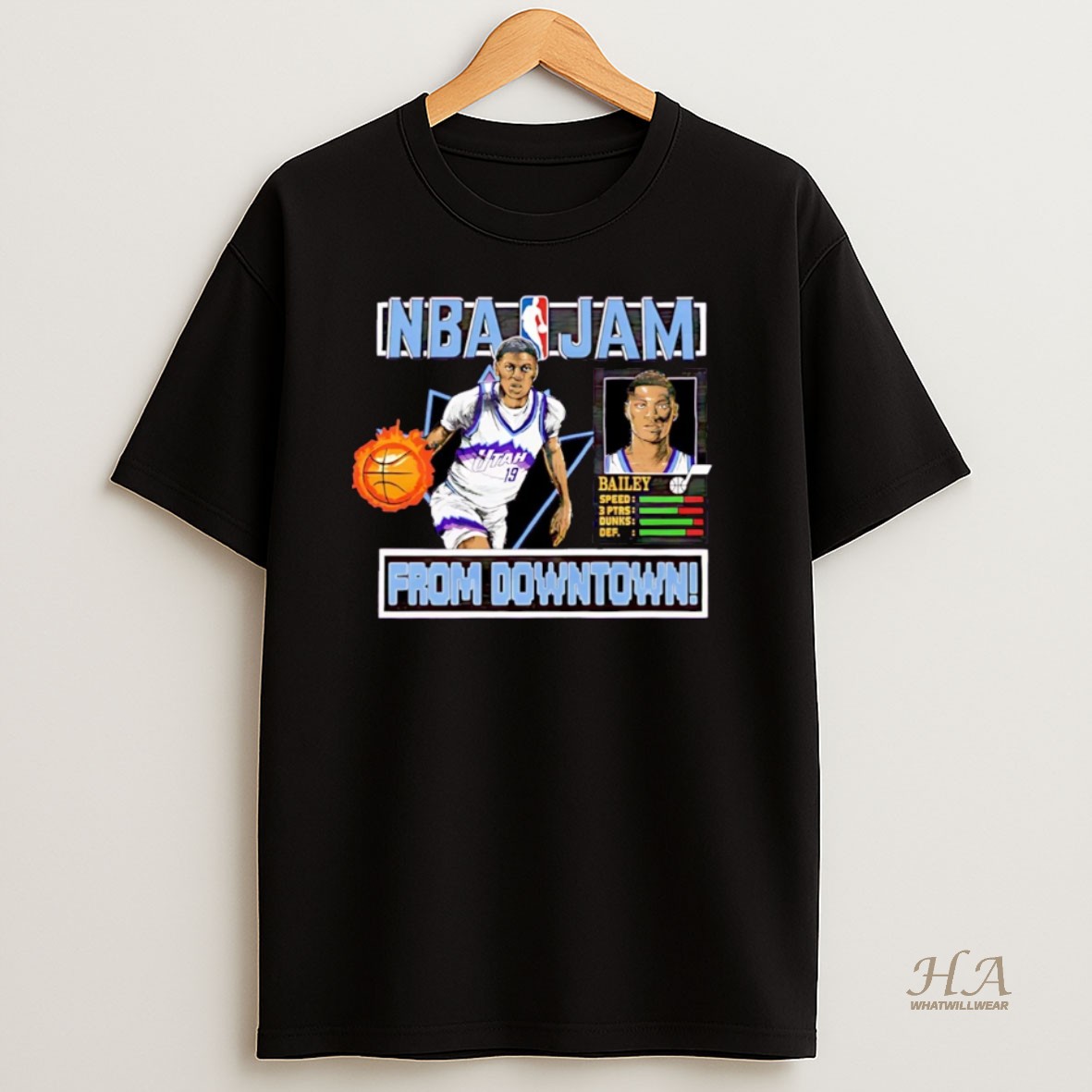 Official Utah Jazz Ace Bailey Nba Jam Christmas T Shirt