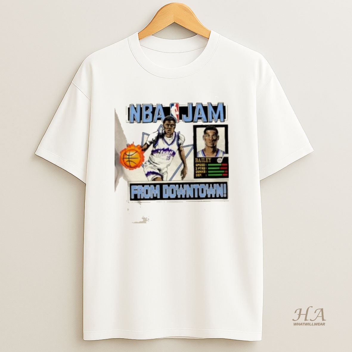 Official Utah Jazz Ace Bailey Nba Jam From Downtown T Shirt