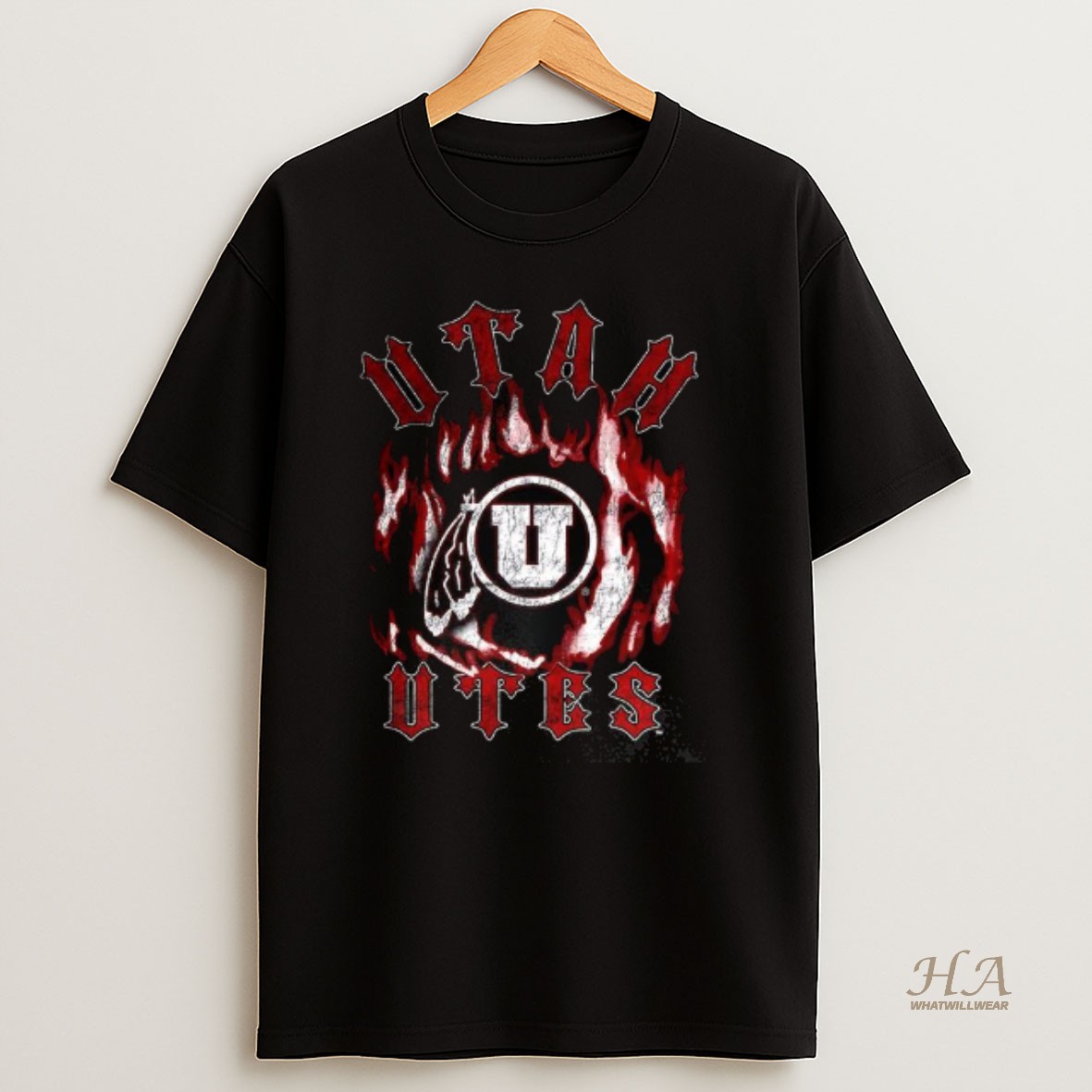Official Utah Utes Flames Logo T Shirt