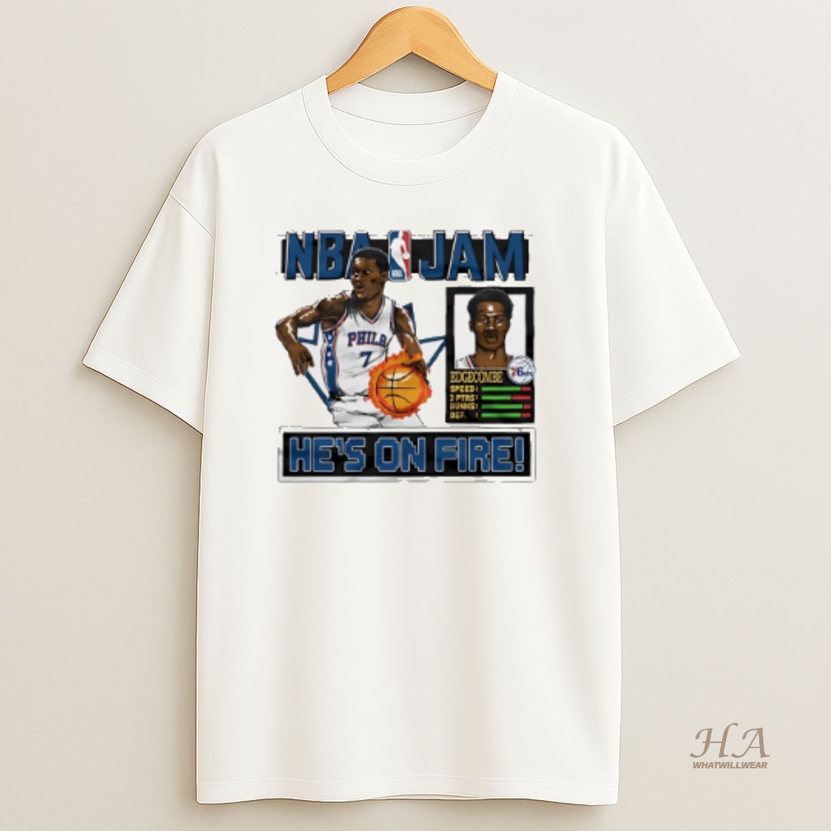 Official Vj Edgecombe Boomshakalaka Philadelphia 76ers Nba Jam T Shirt