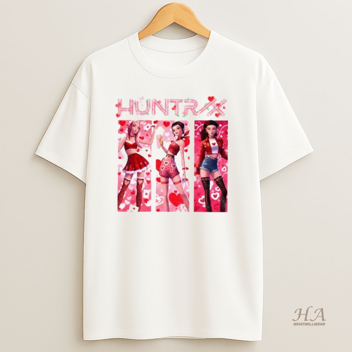 Official Valentine Demon Hunters Huntrix Kpop Anime Girl T Shirt