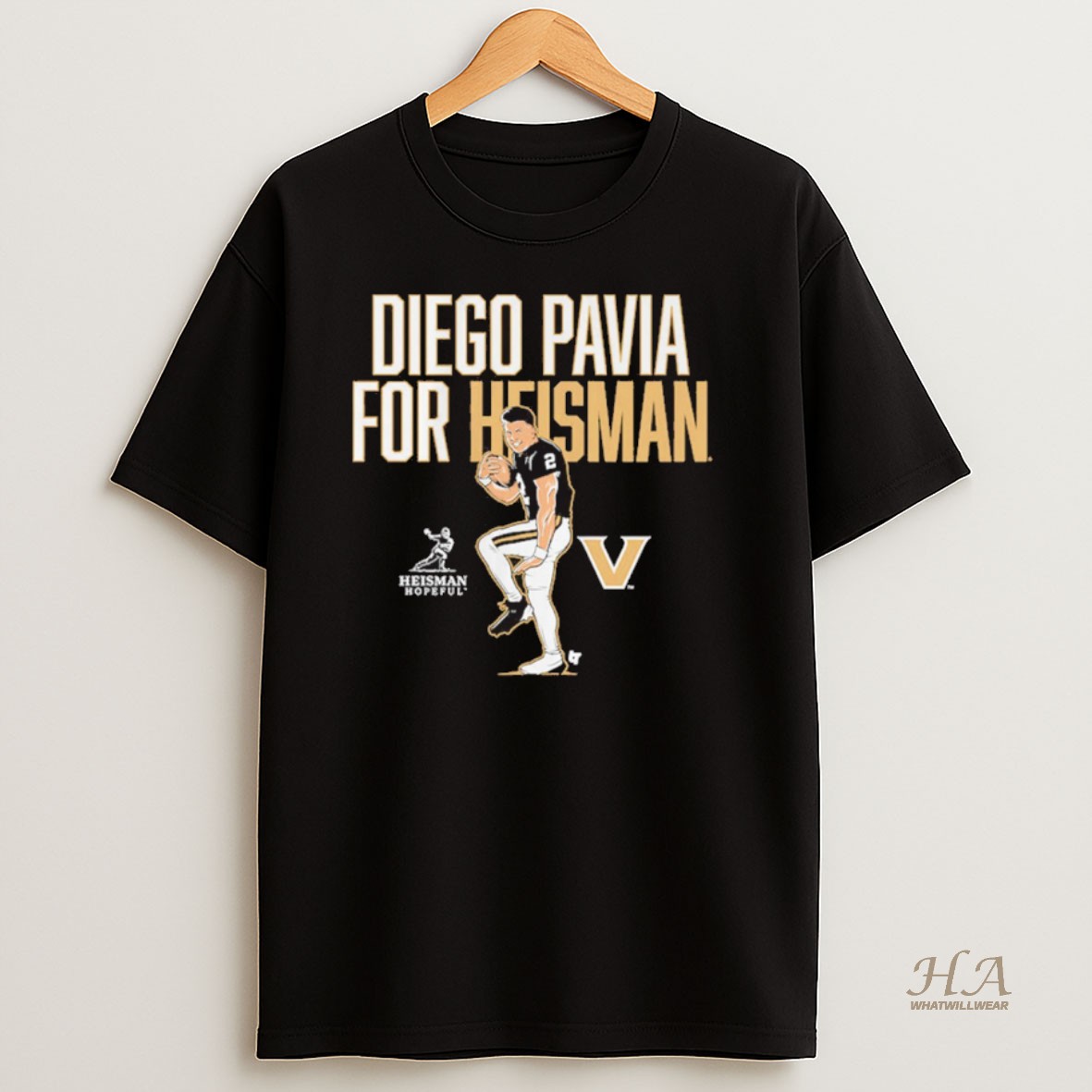 Official Vanderbilt Commodores Football Diego Pavia For Heisman Statue Pose Shirt