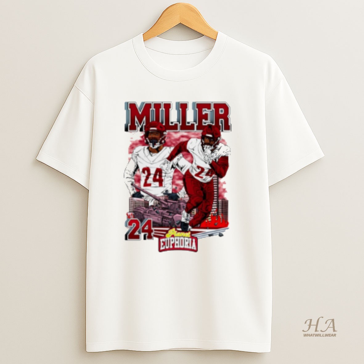 Official Von Miller Washington Commanders Player Skyline Comic T Shirt