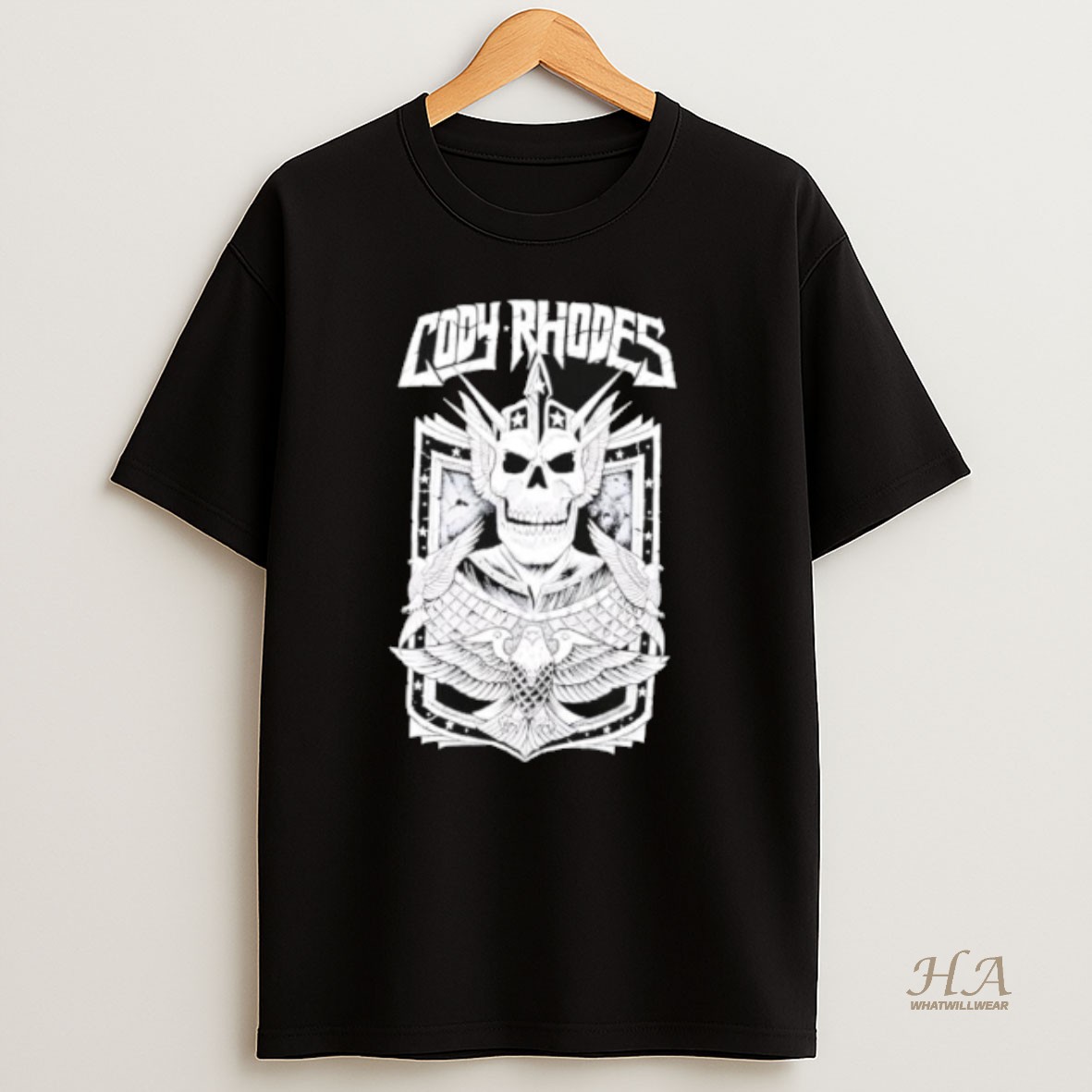 Official Wwe X Sawblade Cody Rhodes Skeleton Crest Vintage T Shirt