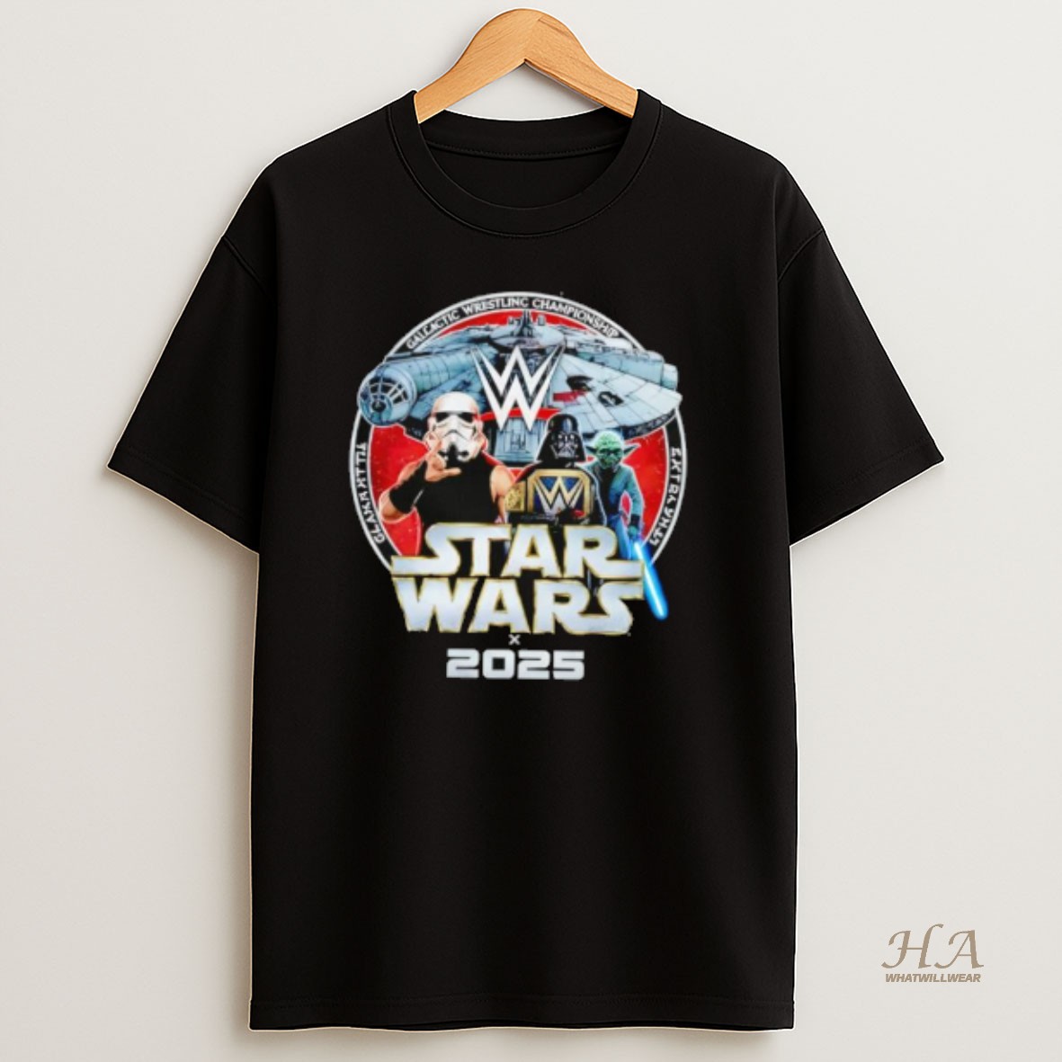 Official Wwe X Star Wars 2025 Retro T Shirt