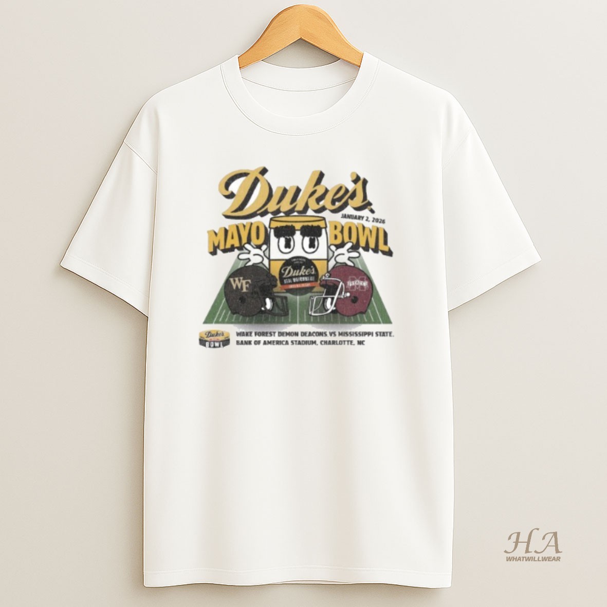 Official Wake Forest Demon Deacons Vs Mississippi State 2026 Dukes Mayo Bowl 2 Team Head To Head Shirt