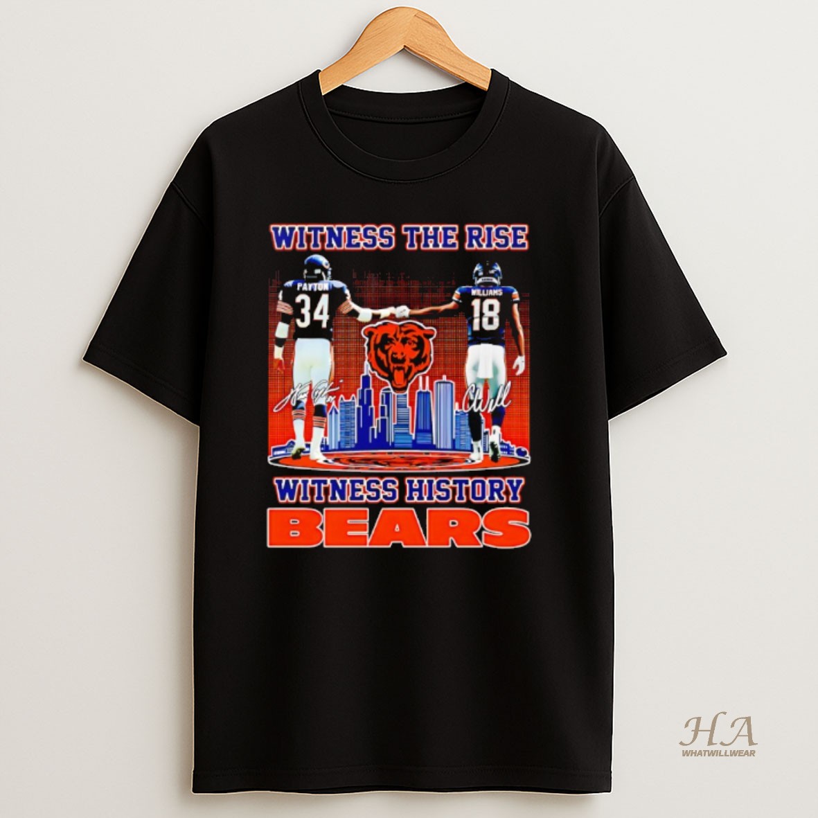 Official Walter Payton And Caleb Williams Chicago Bears Witness The Ride Witness History T Shirt