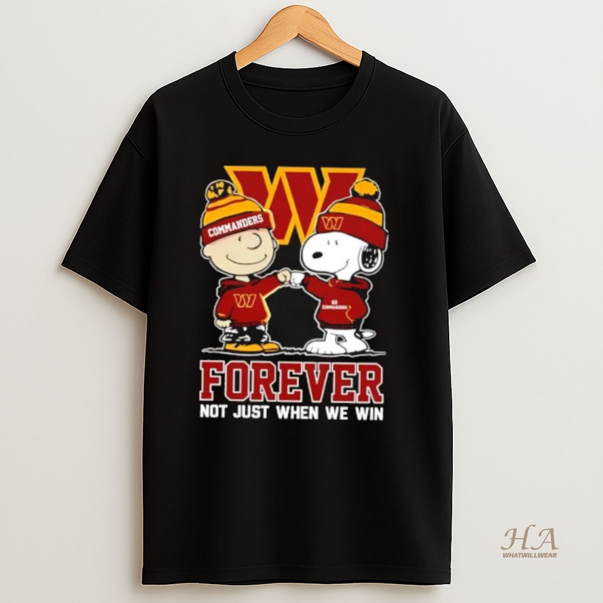 Official Washington Commanders Charlie Brown And Snoopy Forever Not Just When We Win T Shirt