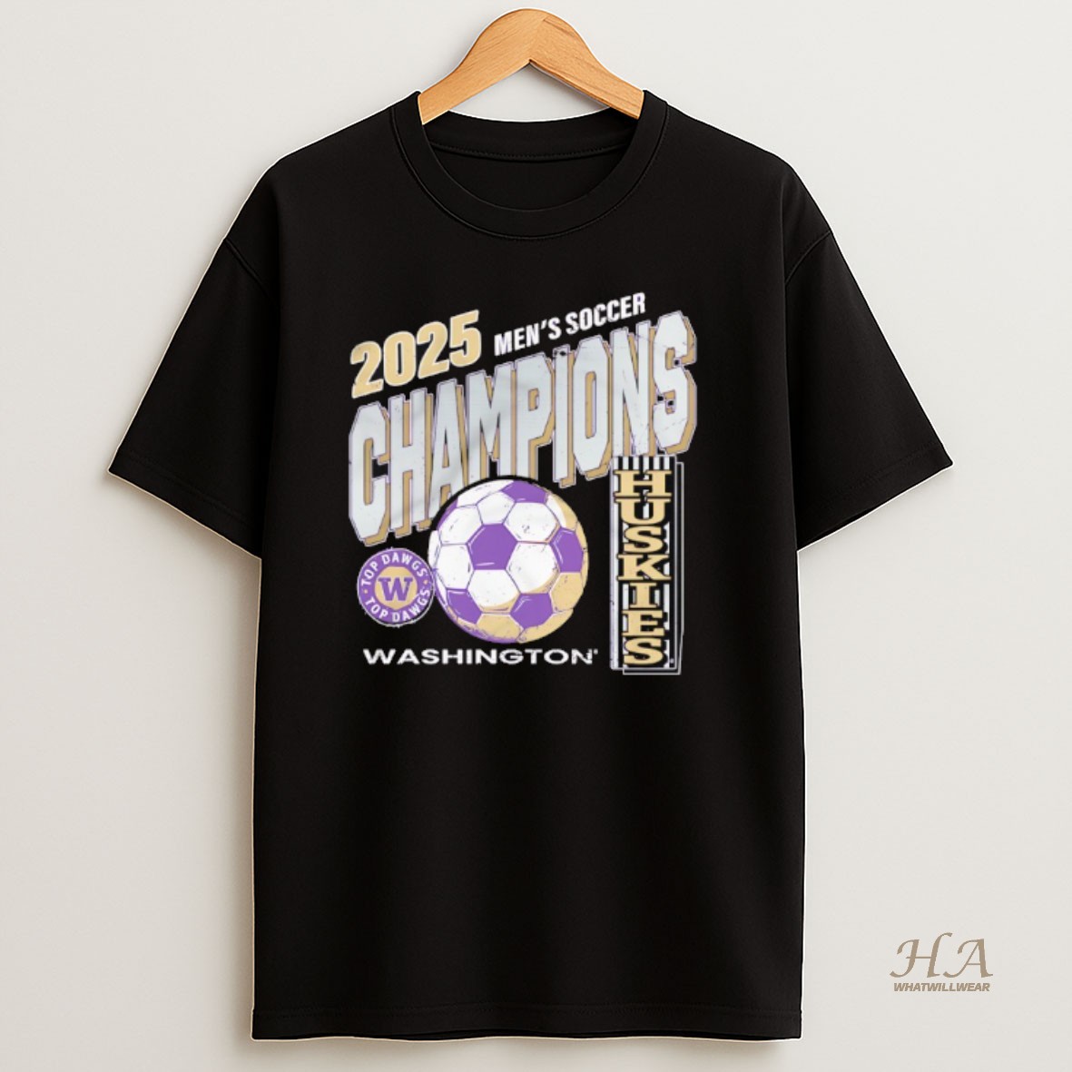 Official Washington Huskies Mens Soccer 2025 Champions T Shirt