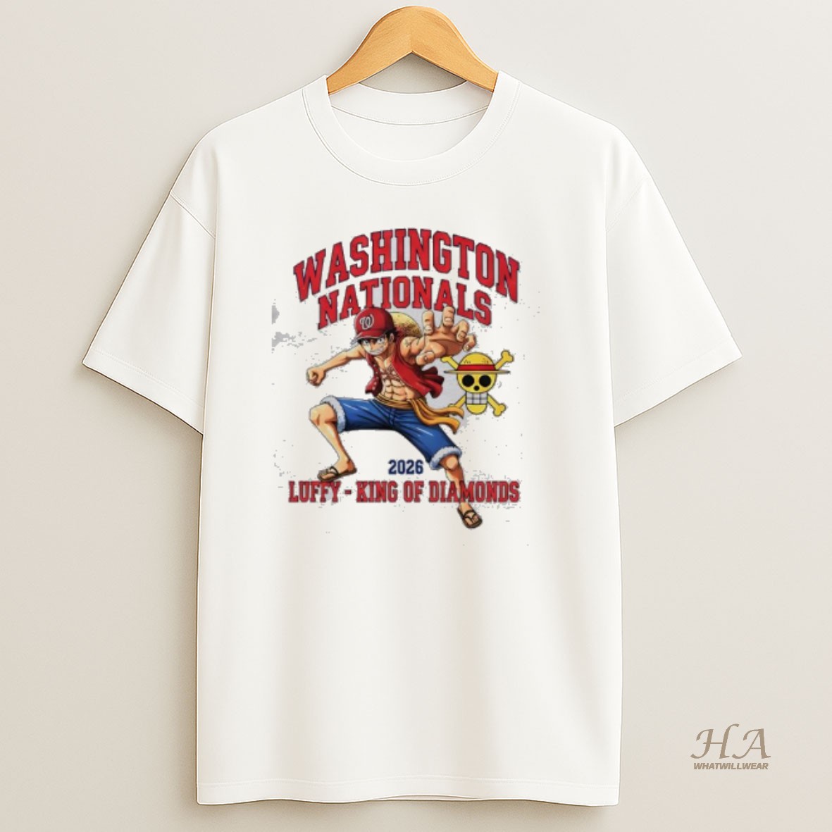 Official Washington Nationals One Piece 2026 Luffy King Of Diamonds T Shirt