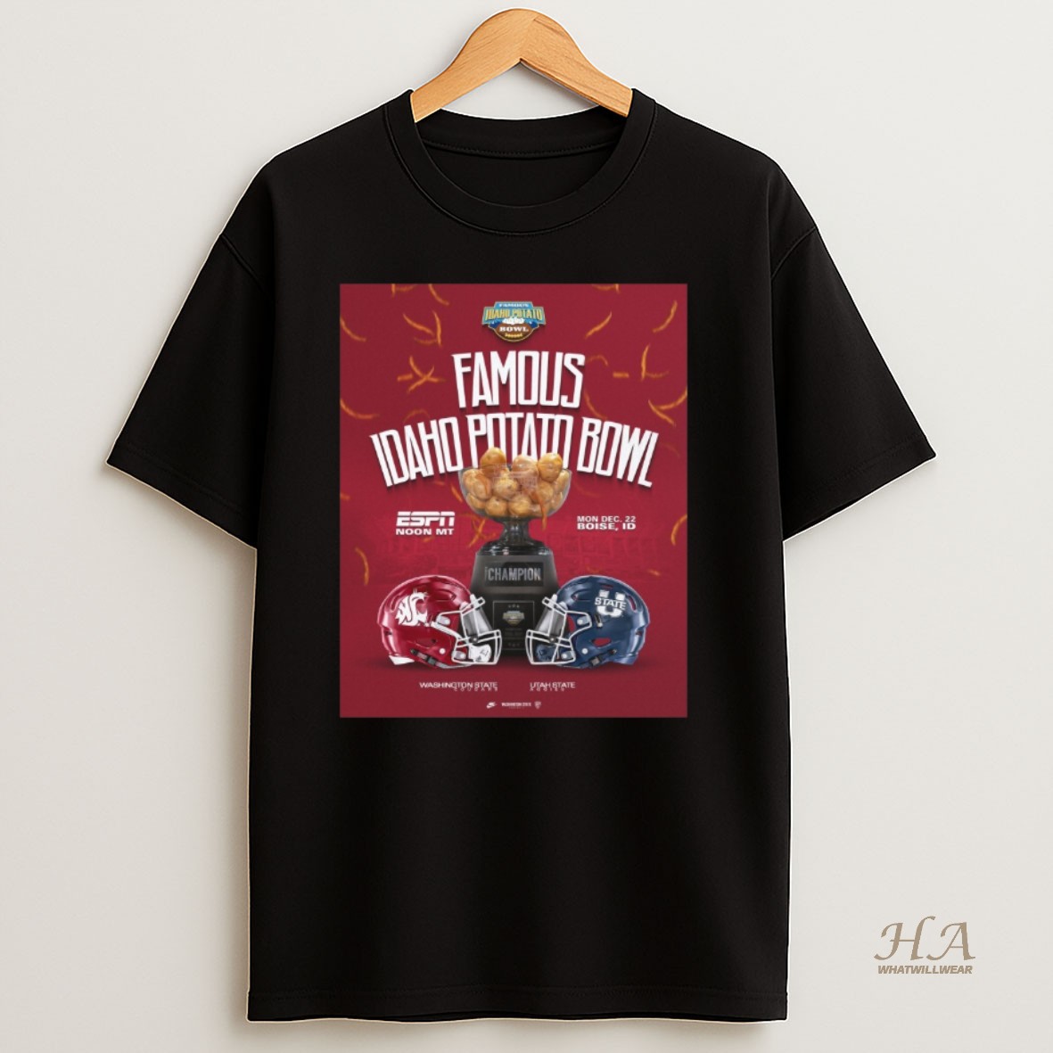 Official Washington State Cougars Vs Utah State Aggies 2025 Famous Idaho Potato Bowl December 22 2025 Shirt