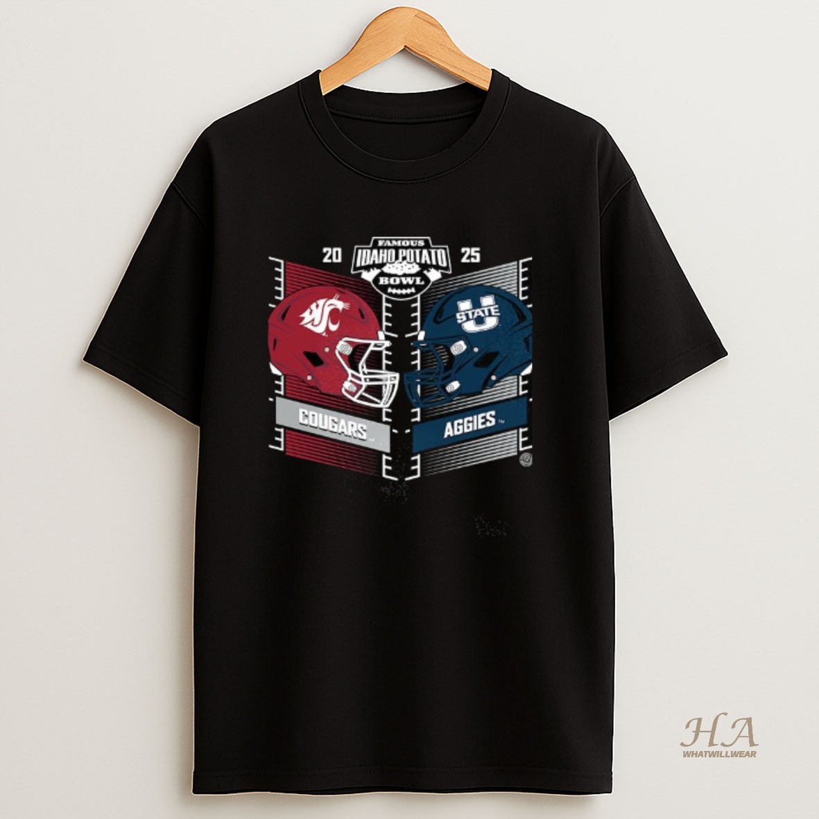 Official Washington State Cougars Vs Utah State Aggies Famous Idaho Potato Bowl 2025 T Shirt