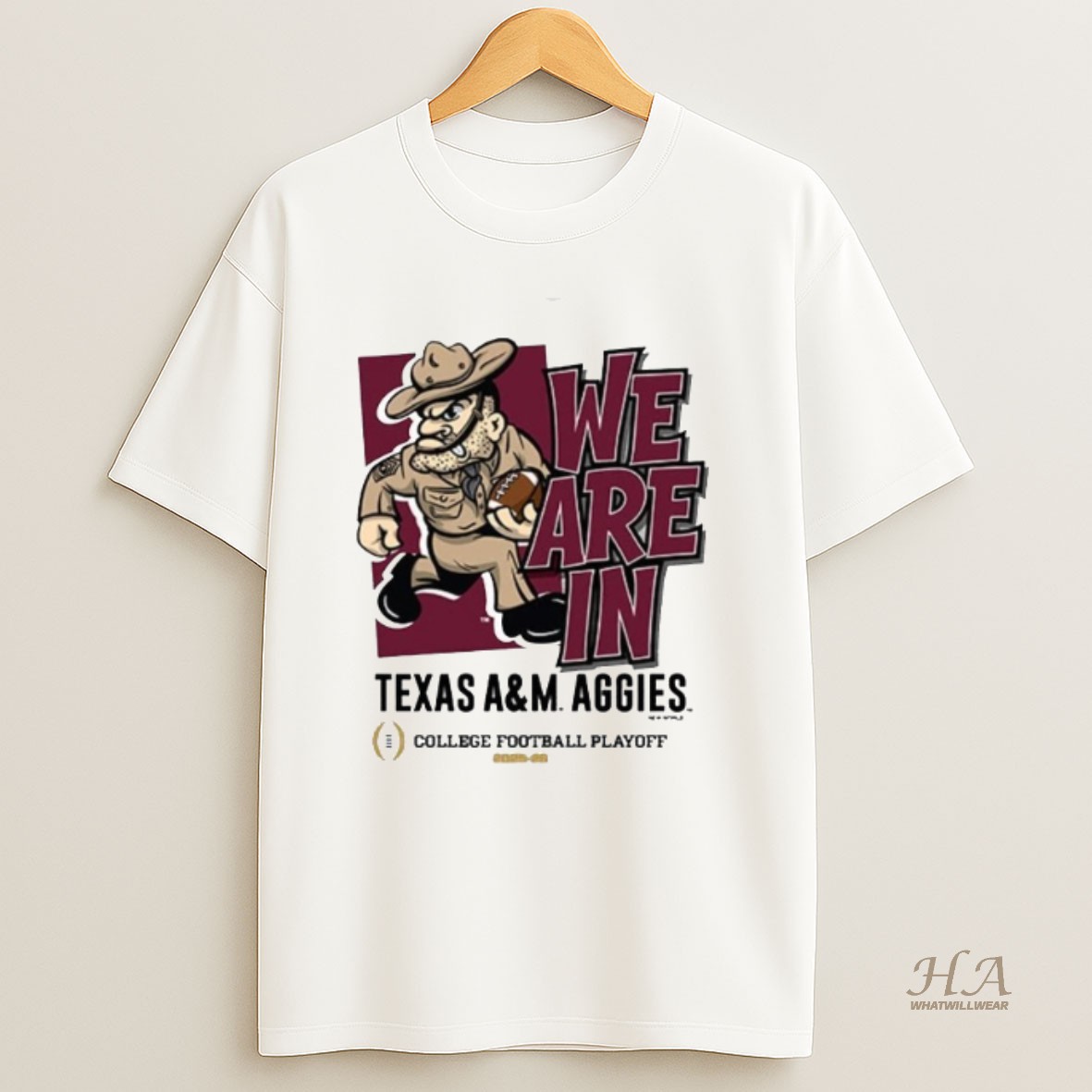 Official We Are In Texas Am Aggies 2025 Cfp Bound Mascot Shirt
