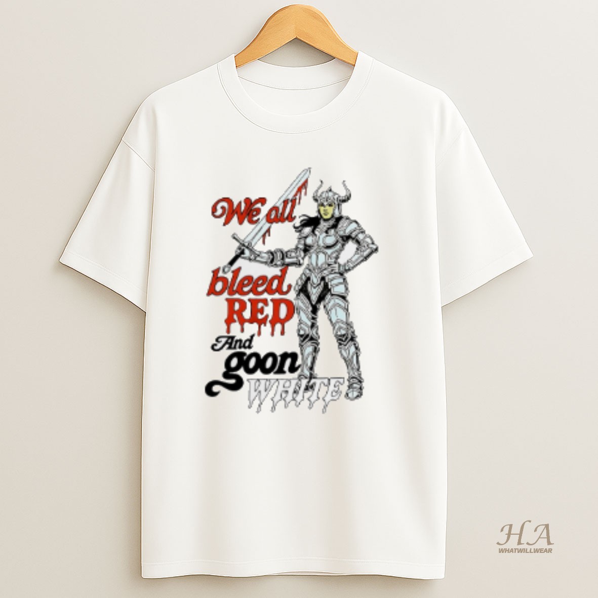 Official We All Bleed Red And Goon White T Shirt
