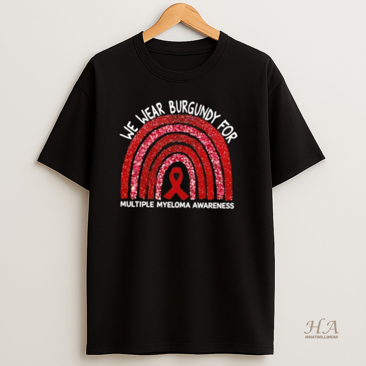 Official Wear Burgundy For Multiple Myeloma Awareness T Shirt