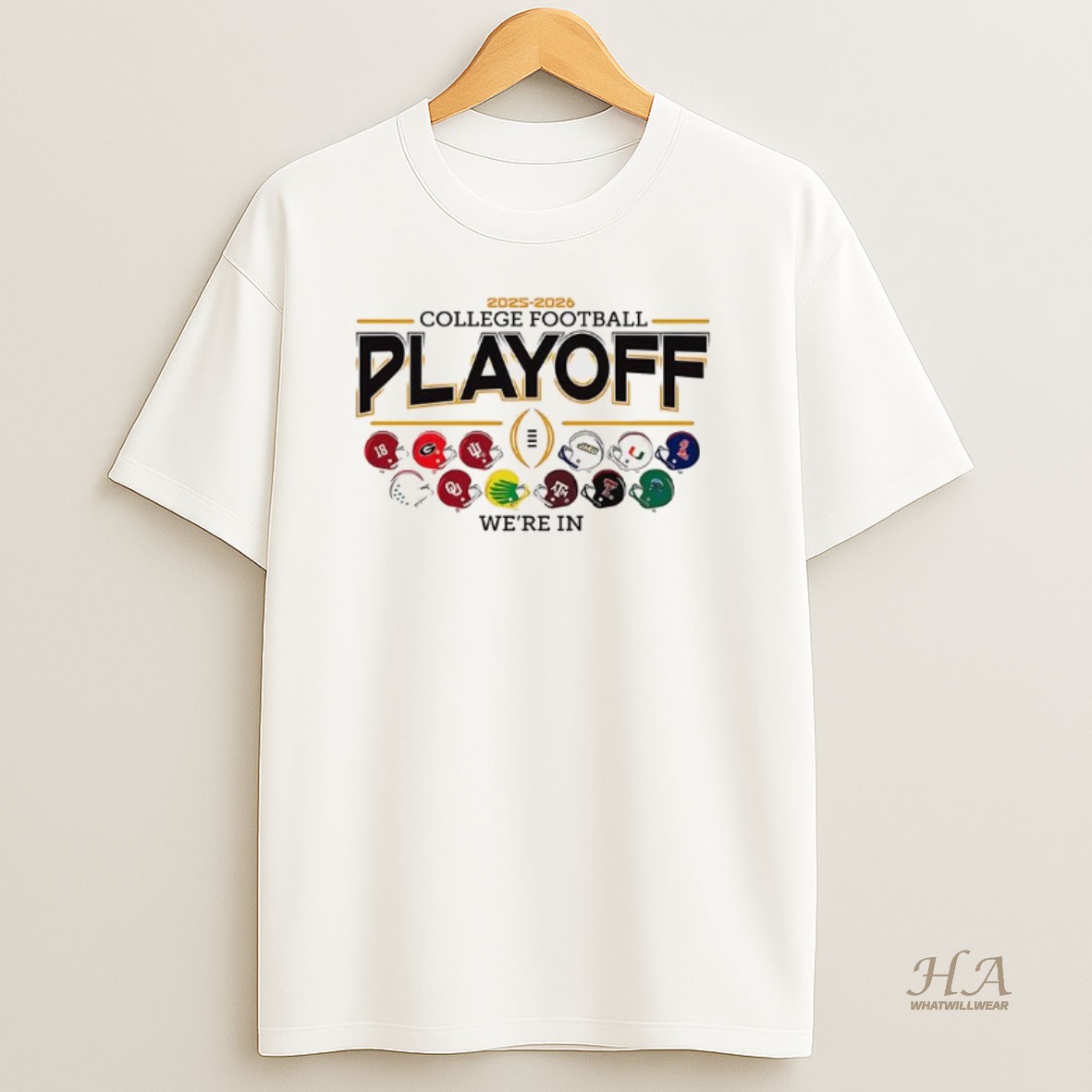 Official Were In 12 Team Football Helmet Cfp Logo T Shirt