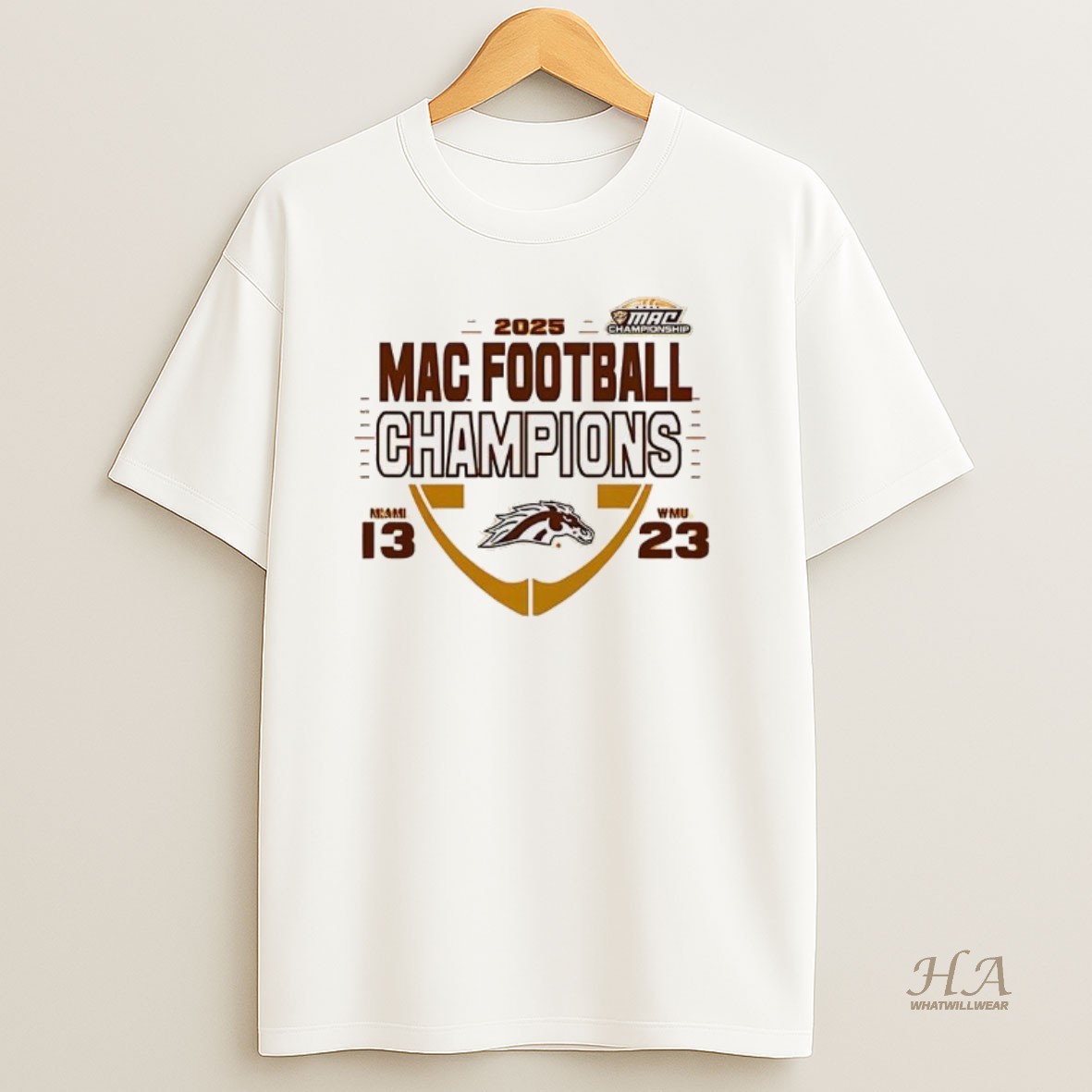 Official Western Michigan Broncos 2025 Mac Football Champions T Shirt