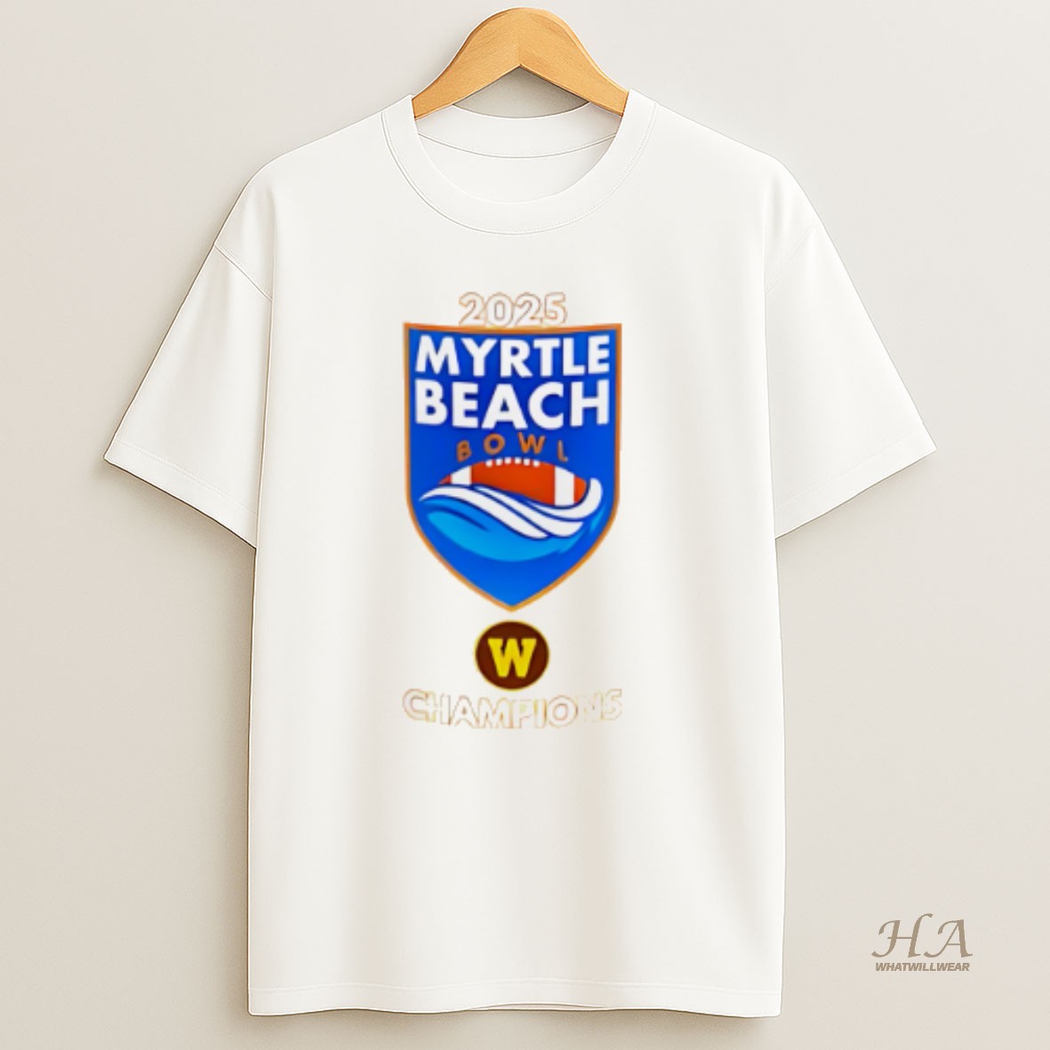 Official Western Michigan Broncos Wmu 2025 Myrtle Beach Bowl Champions T Shirt