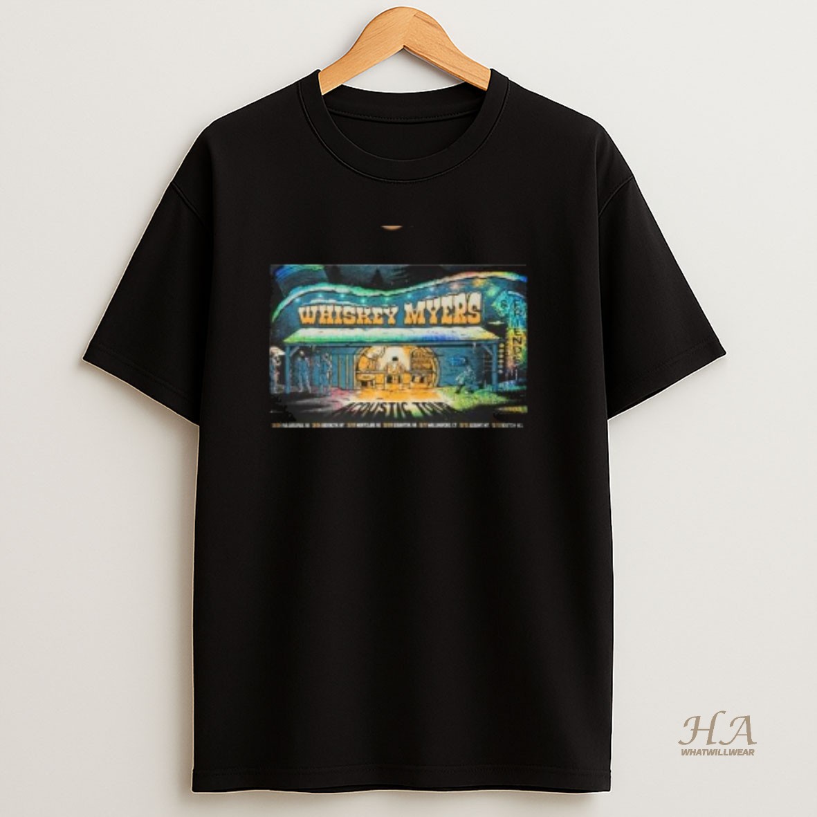 Official Whiskey Myers Acoustic Tour December 2025 Circle Black T Shirt