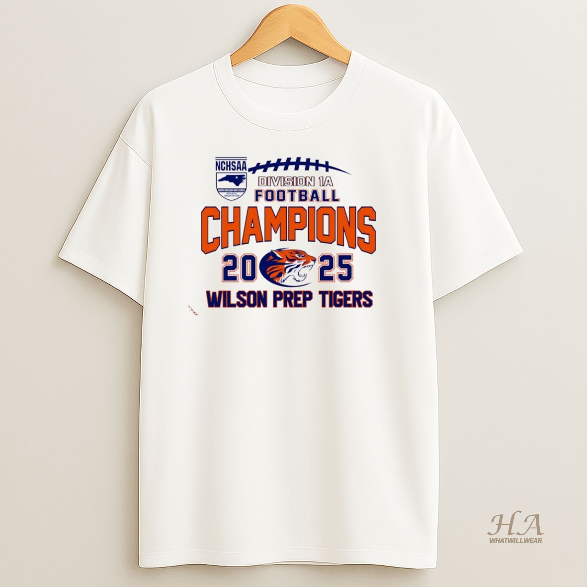 Official Wilson Prep Tigers 2025 Nchsaa Division 1a Football Champions Christmas T Shirt