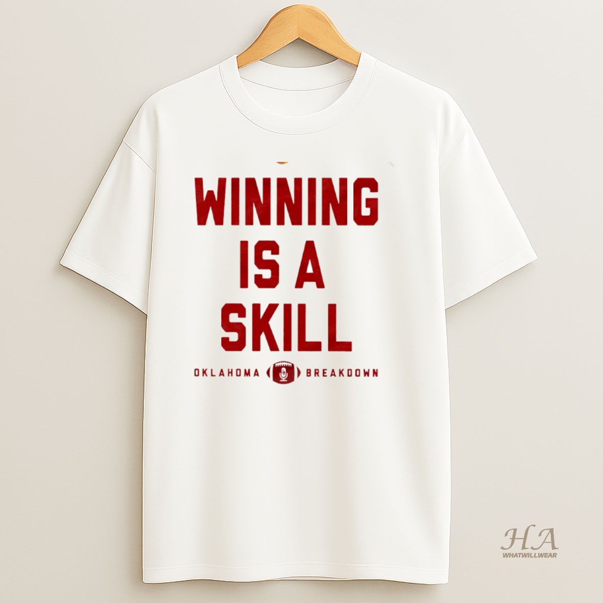 Official Winning Is A Skill Oklahoma Sooners Football Breakdown Circle T Shirt