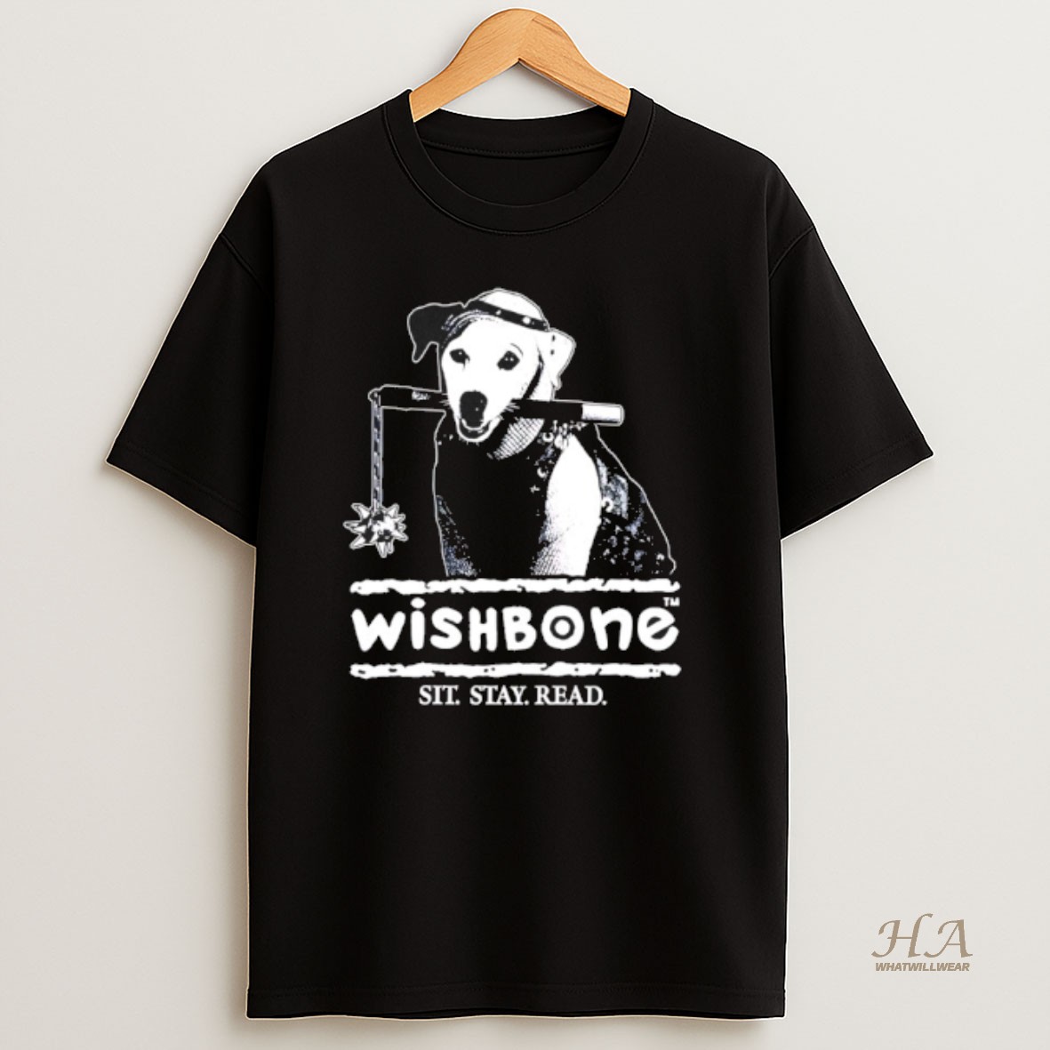 Official Wishbone Sit Stay Read T Shirt