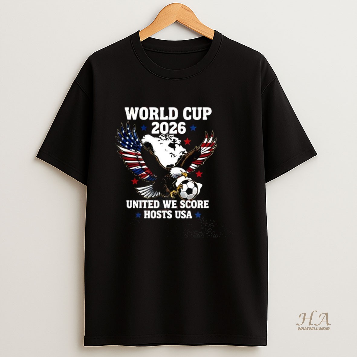 Official World Cup 2026 Bald Eagle Soccer United We Score Host Usa Shirt