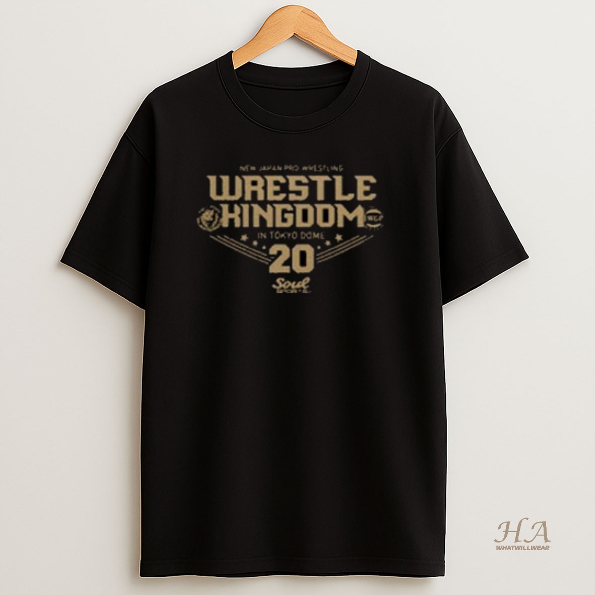 Official Wrestle Kingdom 20 Soul Sports Ornaments Circle Black T Shirt