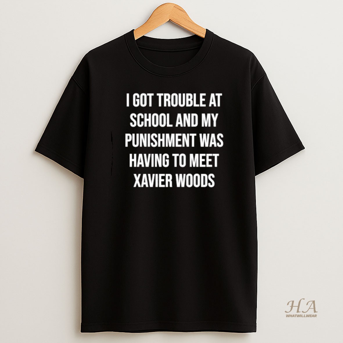 Official Xavier Woods Wearing I Got In Trouble At School And My Punishment Was Having To Meet T Shirt