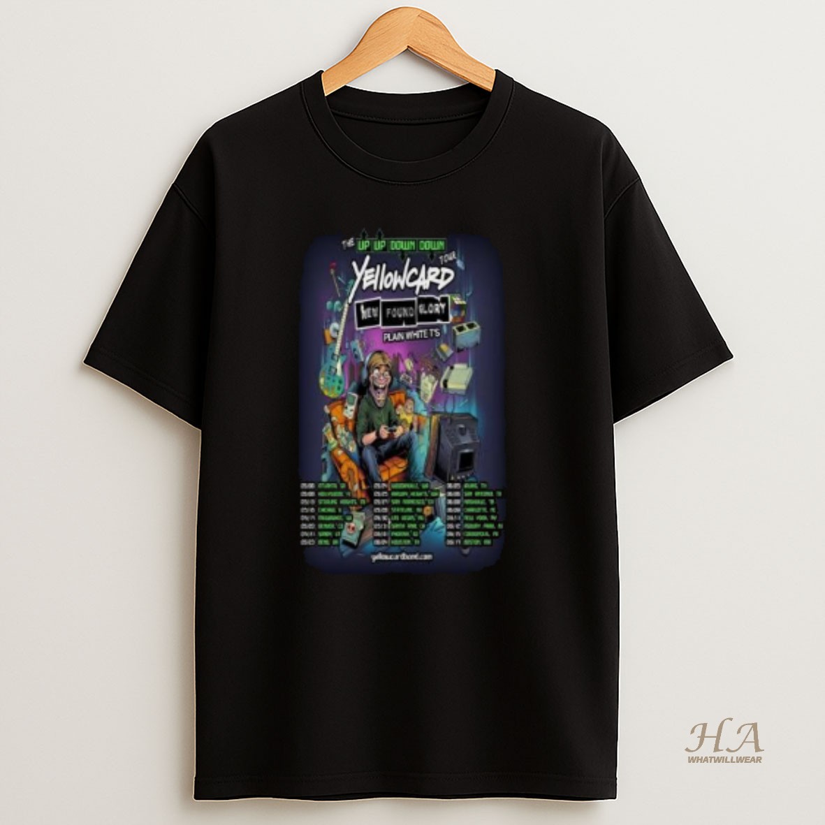 Official Yellowcard The Up Up Down Down Tour 2026 Circle Black T Shirt