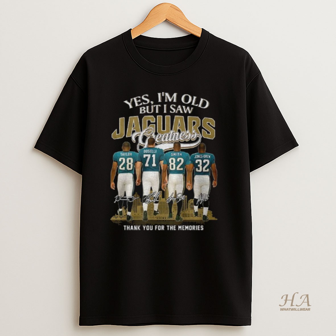 Official Yes Im Old But I Saw Jacksonville Jaguars Greatness Signature Thank You For The Memories Signatures T Shirt