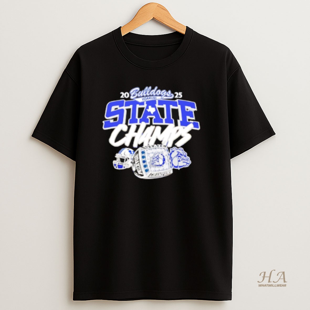 Official Yoakum State Bulldogs 2025 State Champions Ring T Shirt