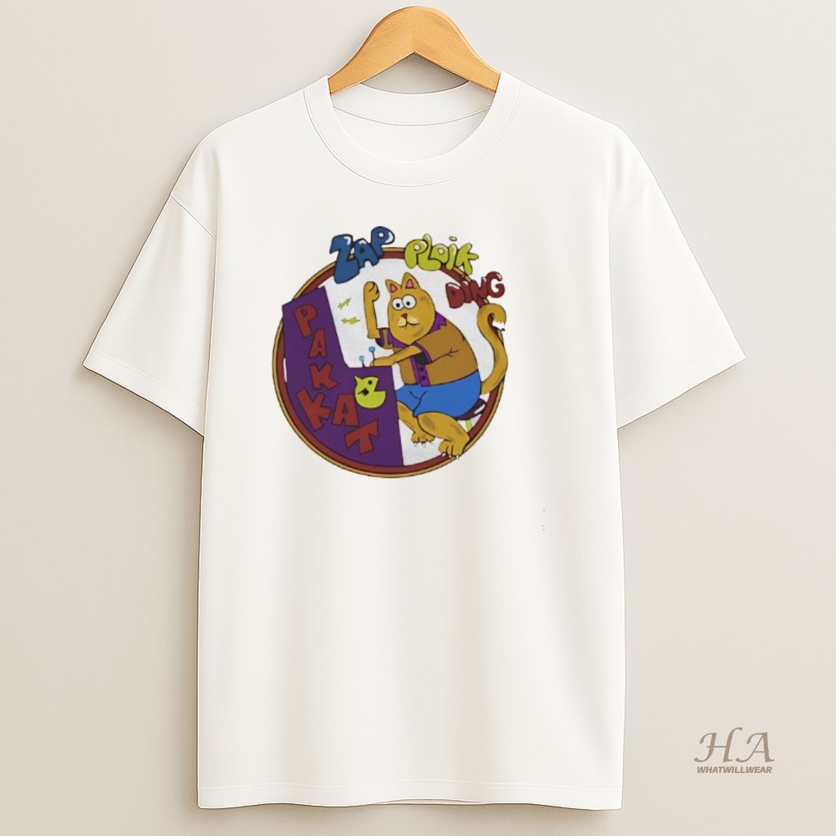 Official Zap Ploik Ding Pakkat Cat Playing Ding Dong T Shirt