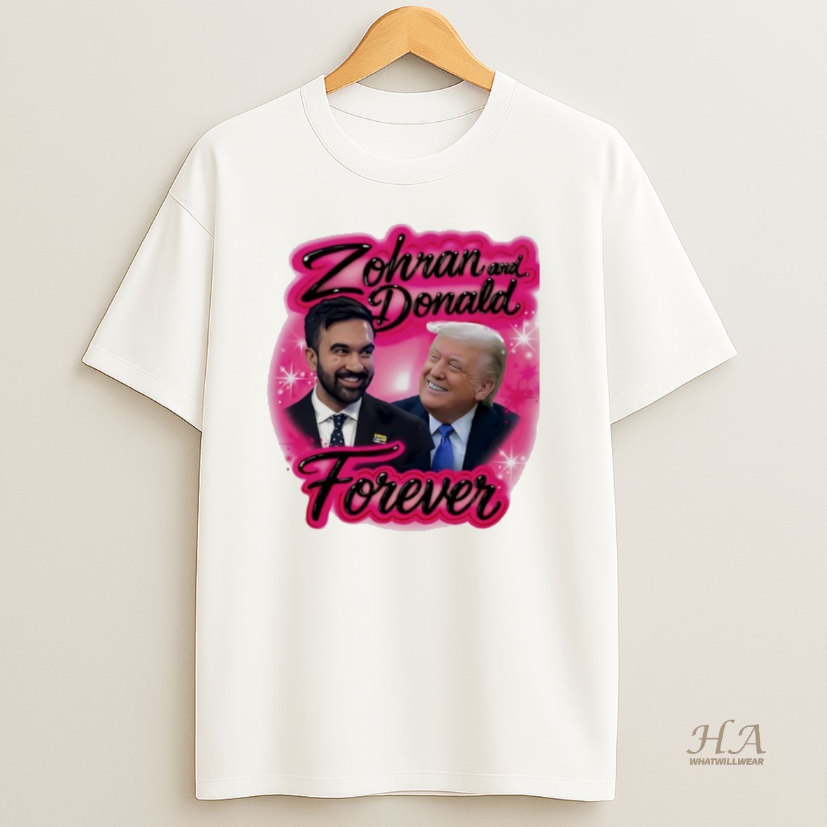 Official Zohran And Donald Forever Airbrush Graphic T Shirt