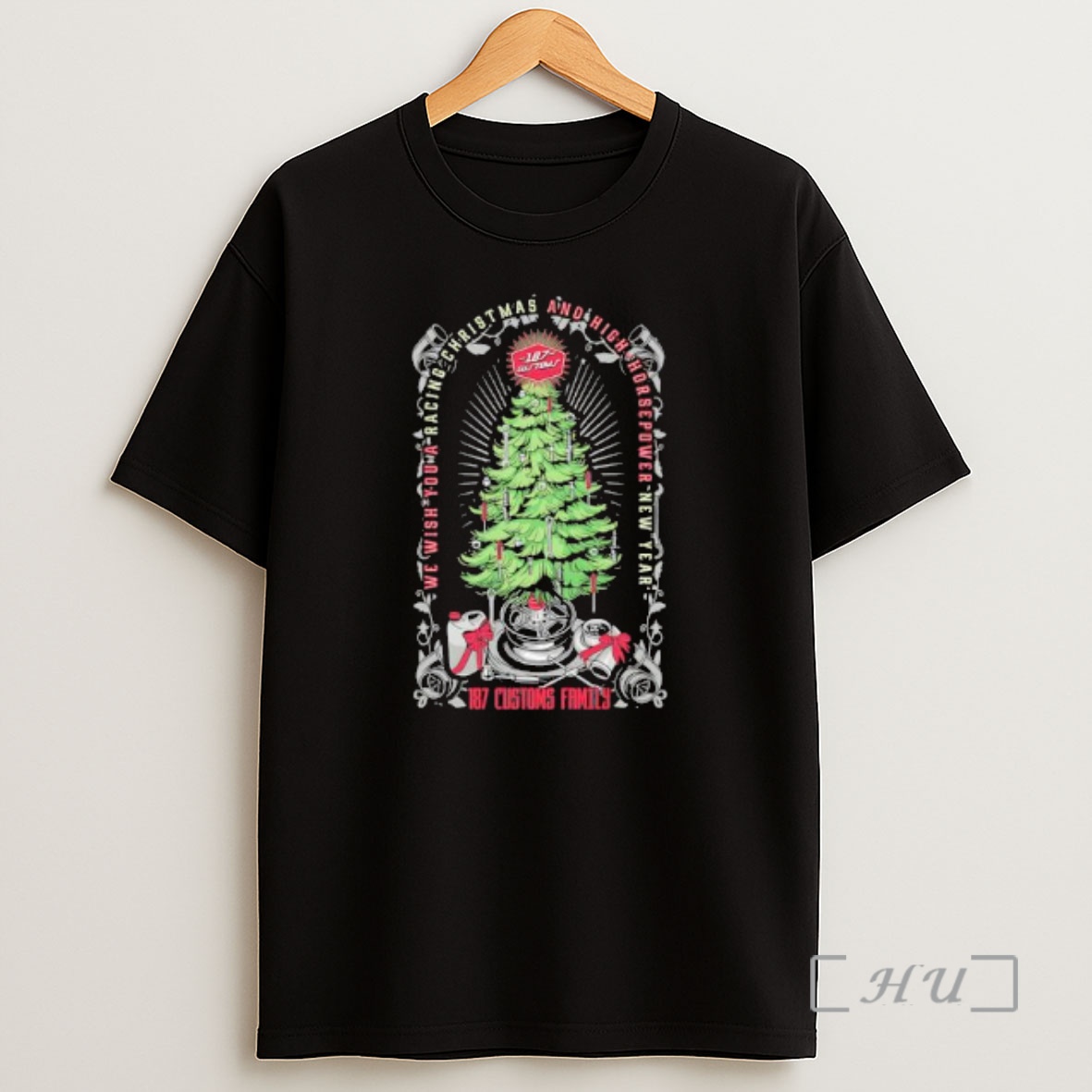 Officials 187 Customs Christmas We Wish You A Racing Christmas And High Horsepower New Year Shirt Sweatshirt Tee