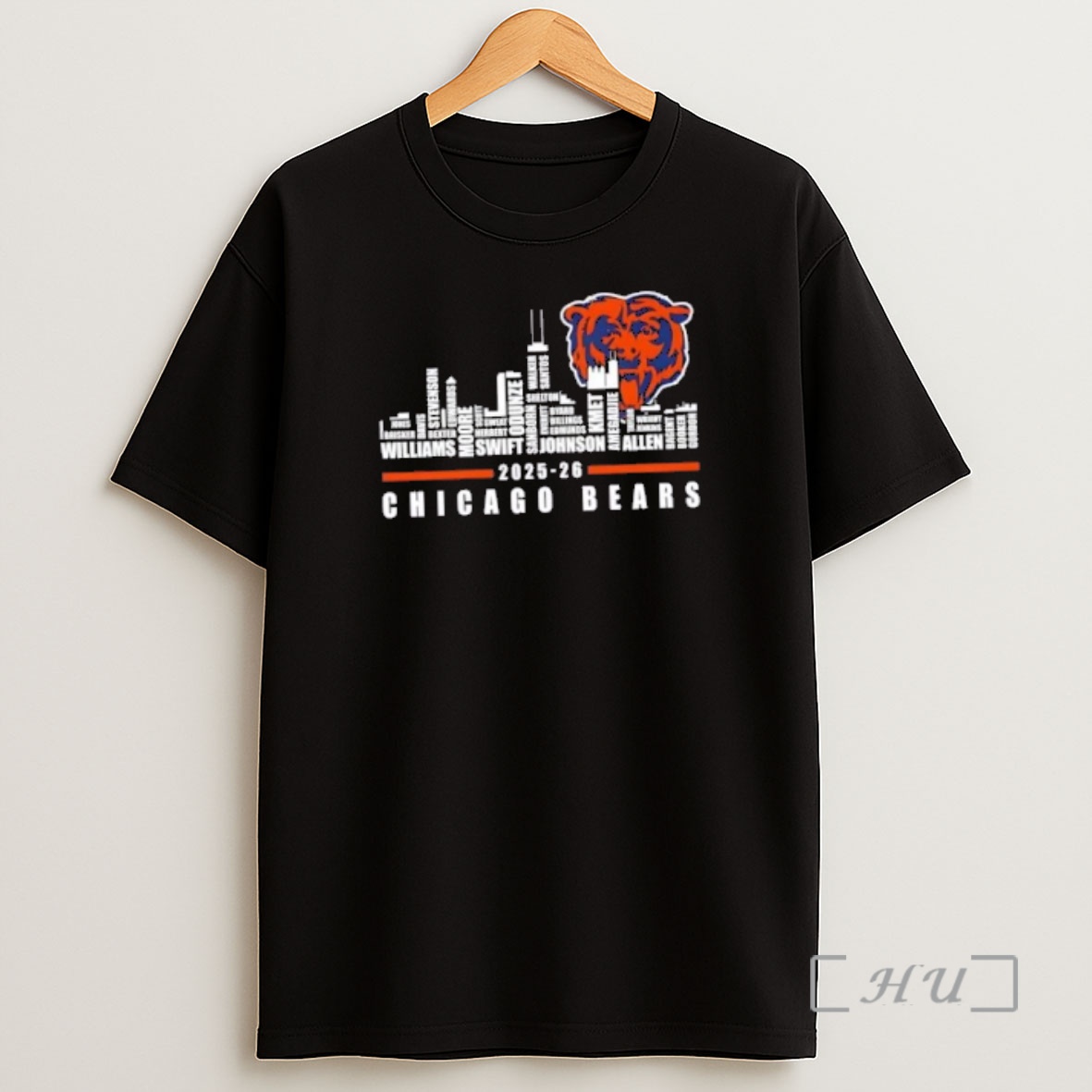 Officials 2025 26 Chicago Bears All Names City Skyline Shirt Sweatshirt Tee