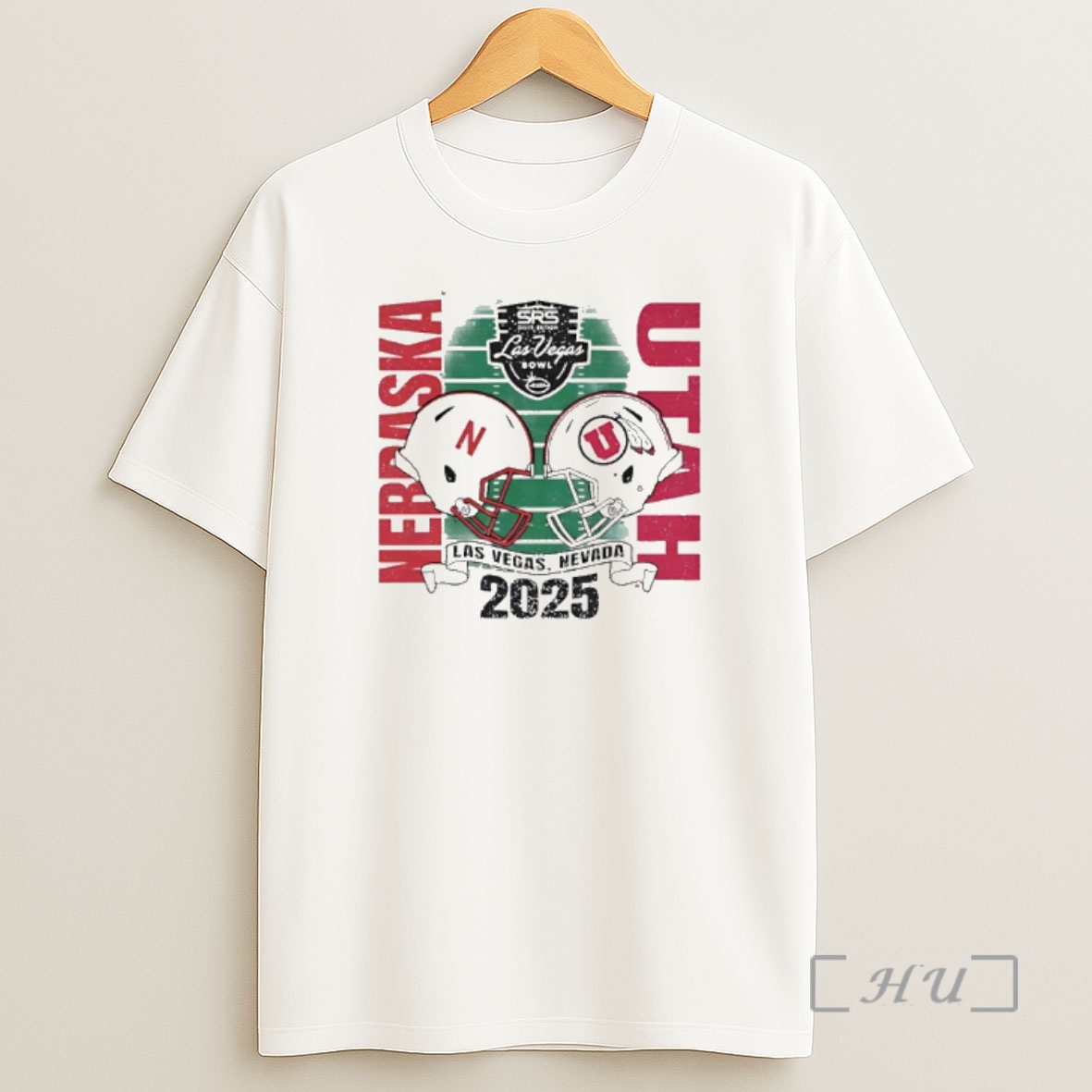 Officials 2025 26 Las Vegas Bowl Nebraska Cornhuskers Vs Utah Utes Helmets Shirt Sweatshirt Tee
