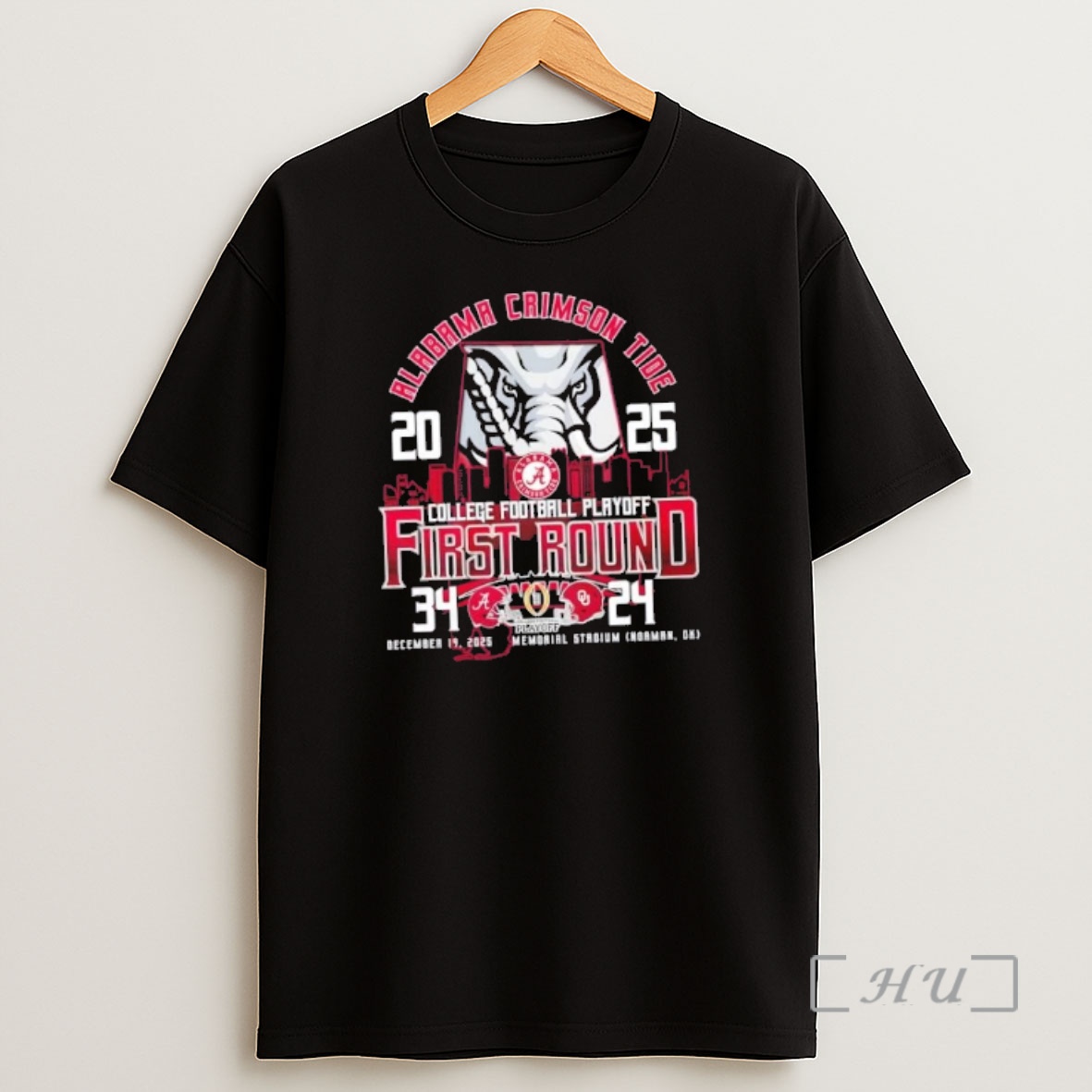 Officials 2025 Alabama Crimson Tide College Football Playoff First Round Memorial Stadium Skyline Shirt Sweatshirt Tee