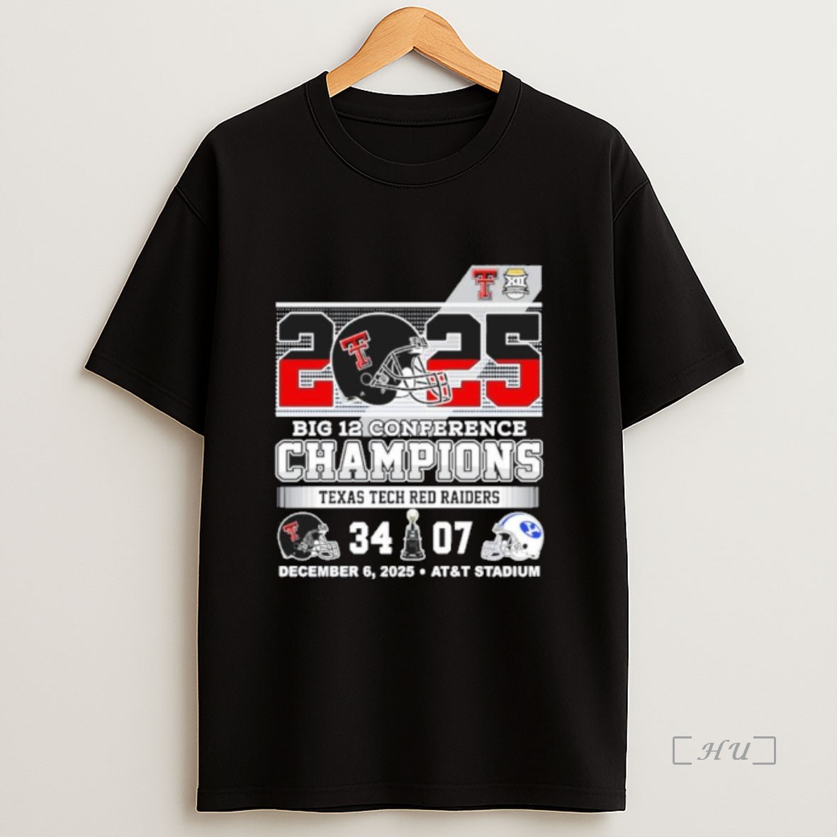 Officials 2025 Big 12 Conference Champions Texas Tech 34 7 Byu Score Premium Shirt Sweatshirt Tee